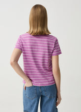 Ovs Essential Striped Mélange Cotton T-Shirt